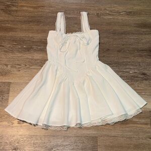 White Lace-Trim Sundress